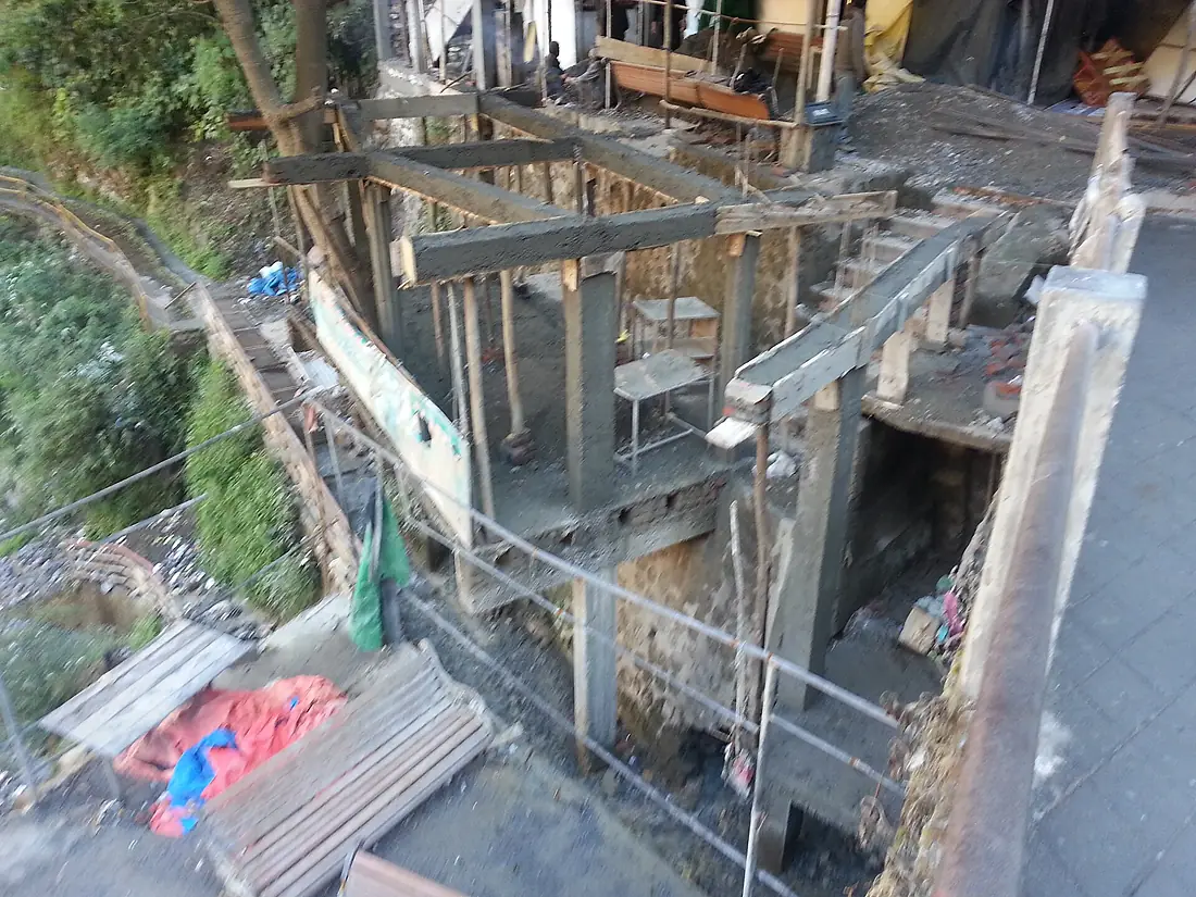Construction at Kempty falls