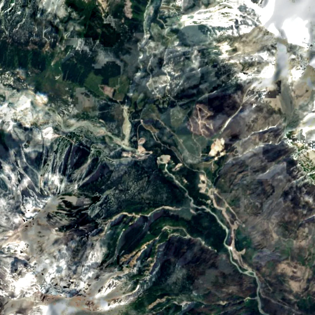 Keyhole Falls seen from above (Sentinel-2)