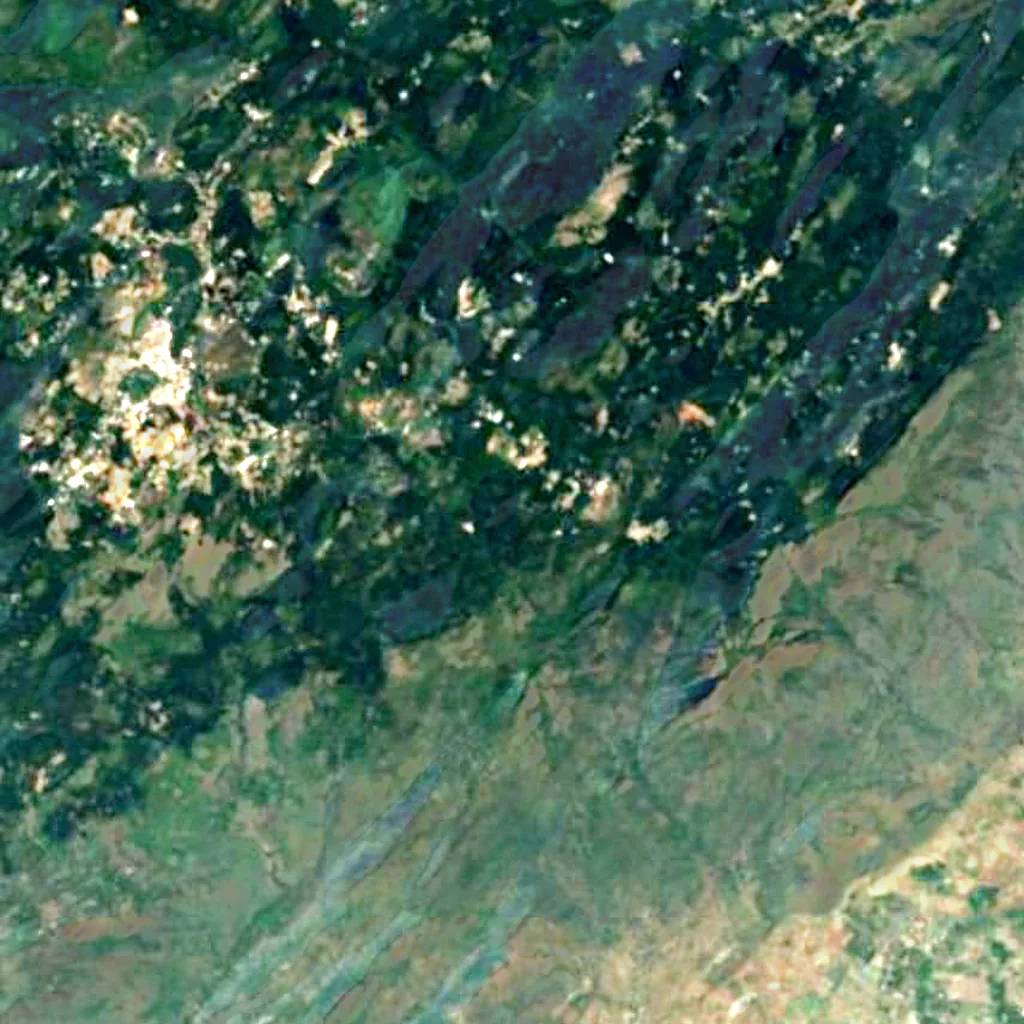 Kiliyur Falls seen from above (Sentinel-2)
