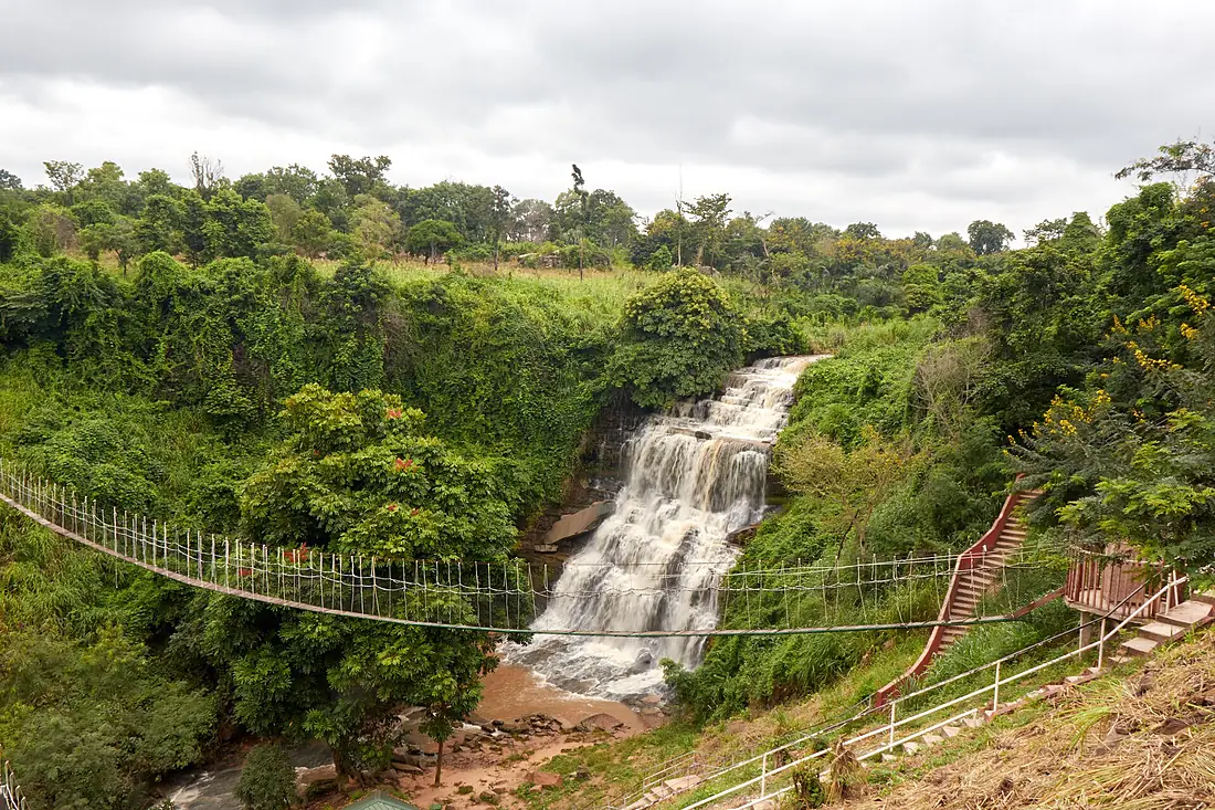 A landscape view of the famous Kintampo waterfall in Ghana
