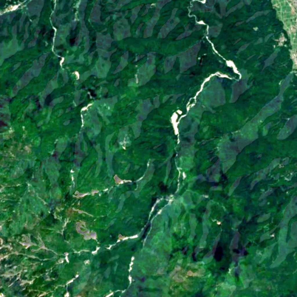 Kitashōji Falls seen from above (Sentinel-2)