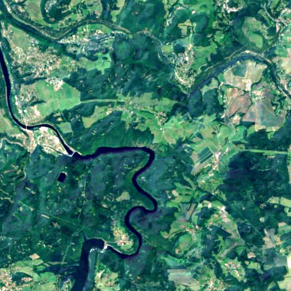 Kletecký vodopád seen from above (Sentinel-2)