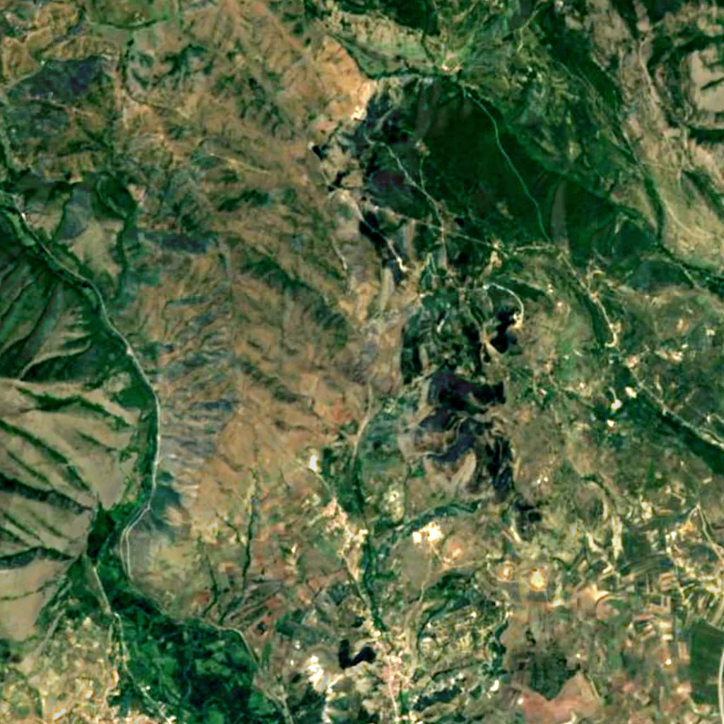Kučkovo Waterfall seen from above (Sentinel-2)