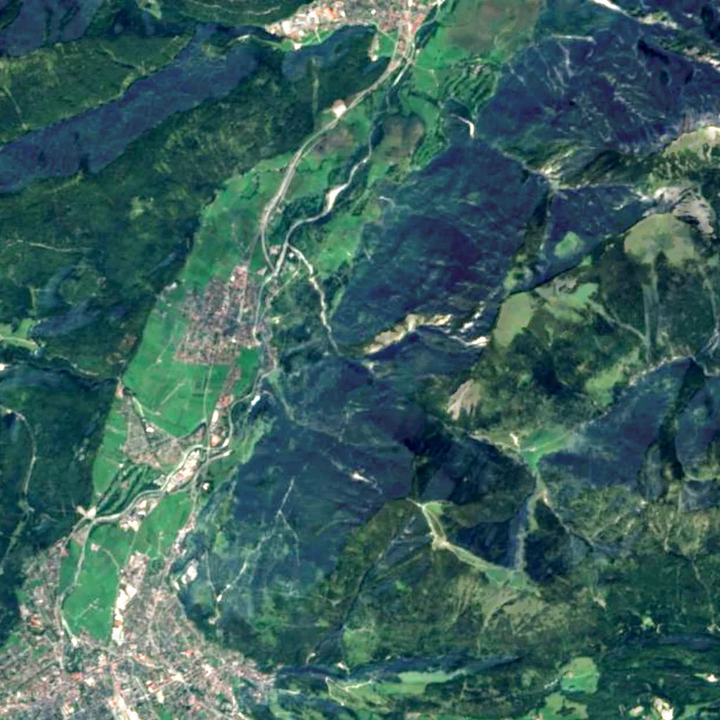 Kuhfluchtwasserfälle seen from above (Sentinel-2)