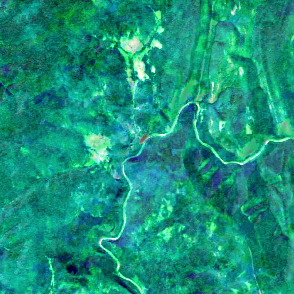 Kuperlya waterfall seen from above (Sentinel-2)