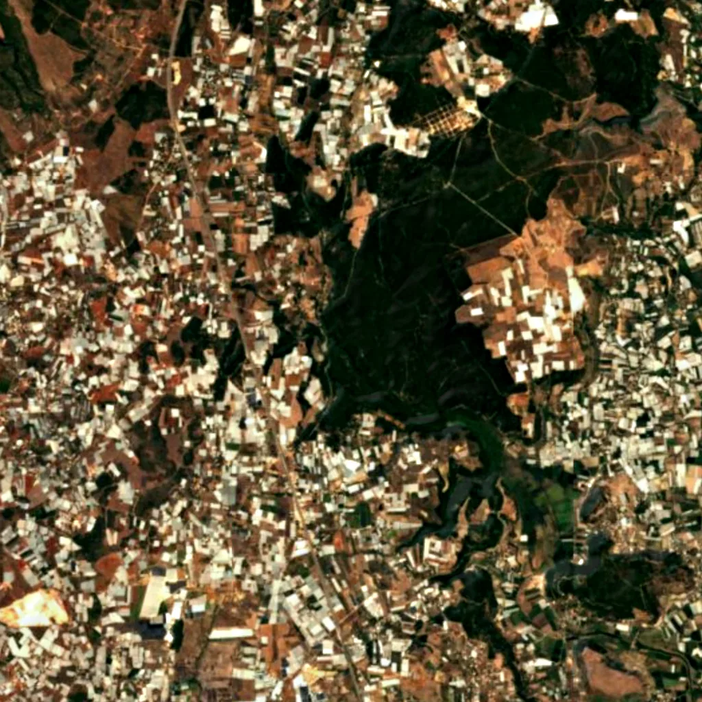 Kurşunlu Waterfall seen from above (Sentinel-2)