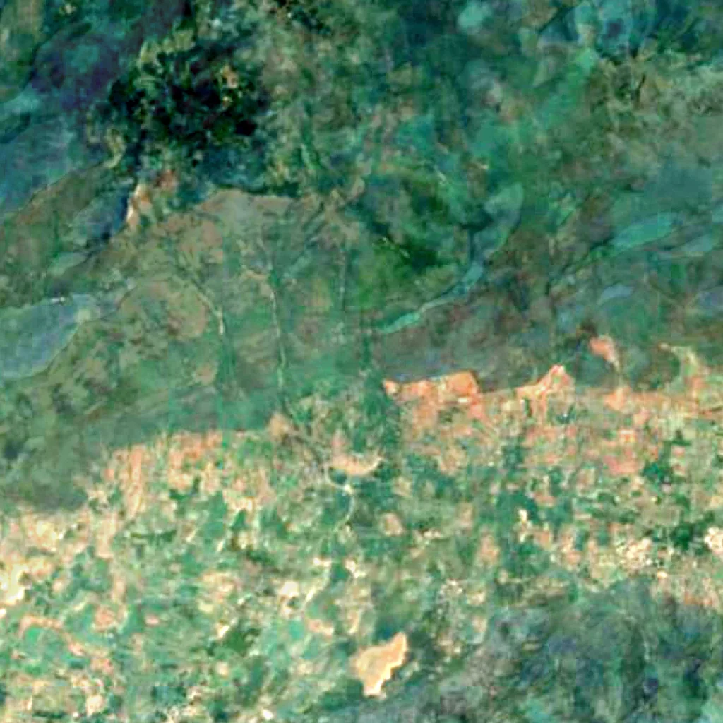 Kutladampatti Falls seen from above (Sentinel-2)