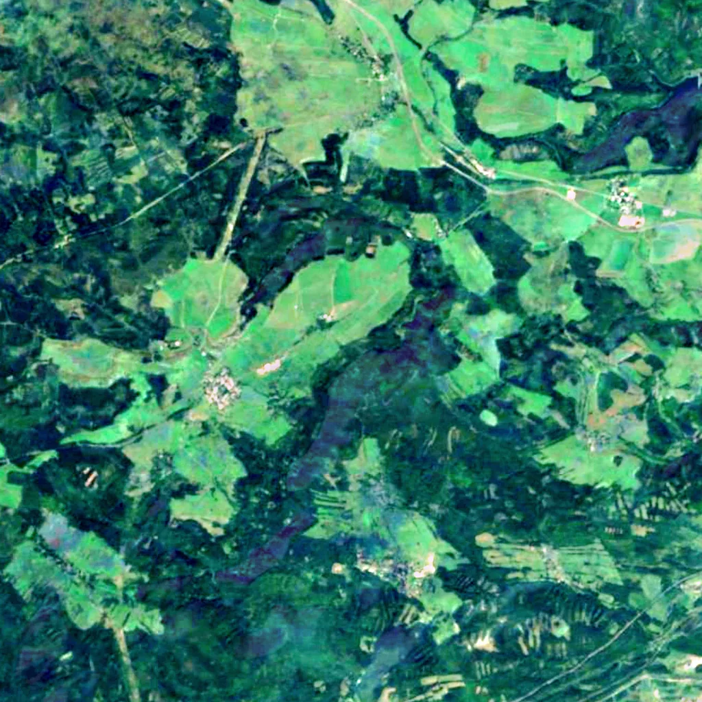 Kýšovický vodopád seen from above (Sentinel-2)
