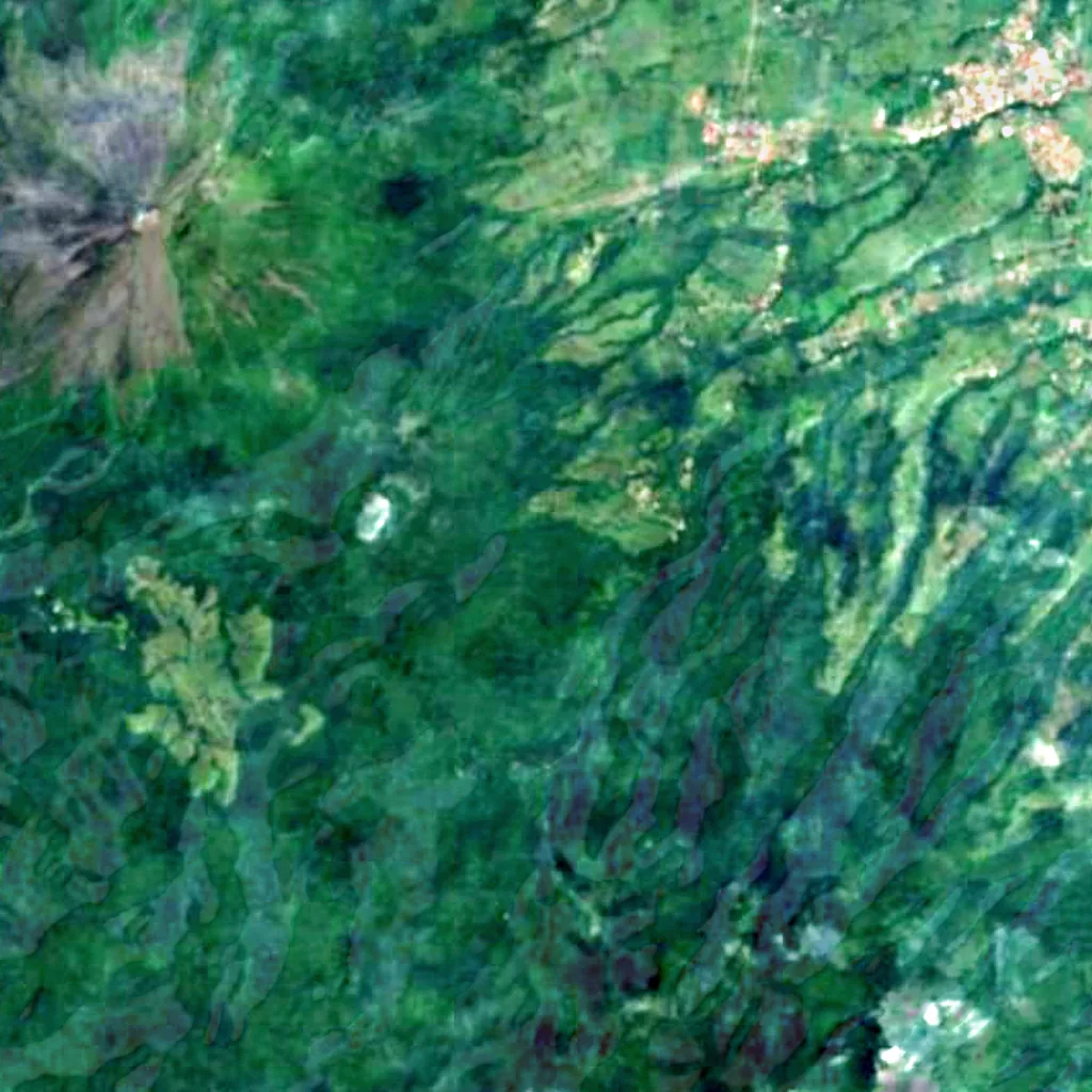 La Fortuna Waterfall seen from above (Sentinel-2)