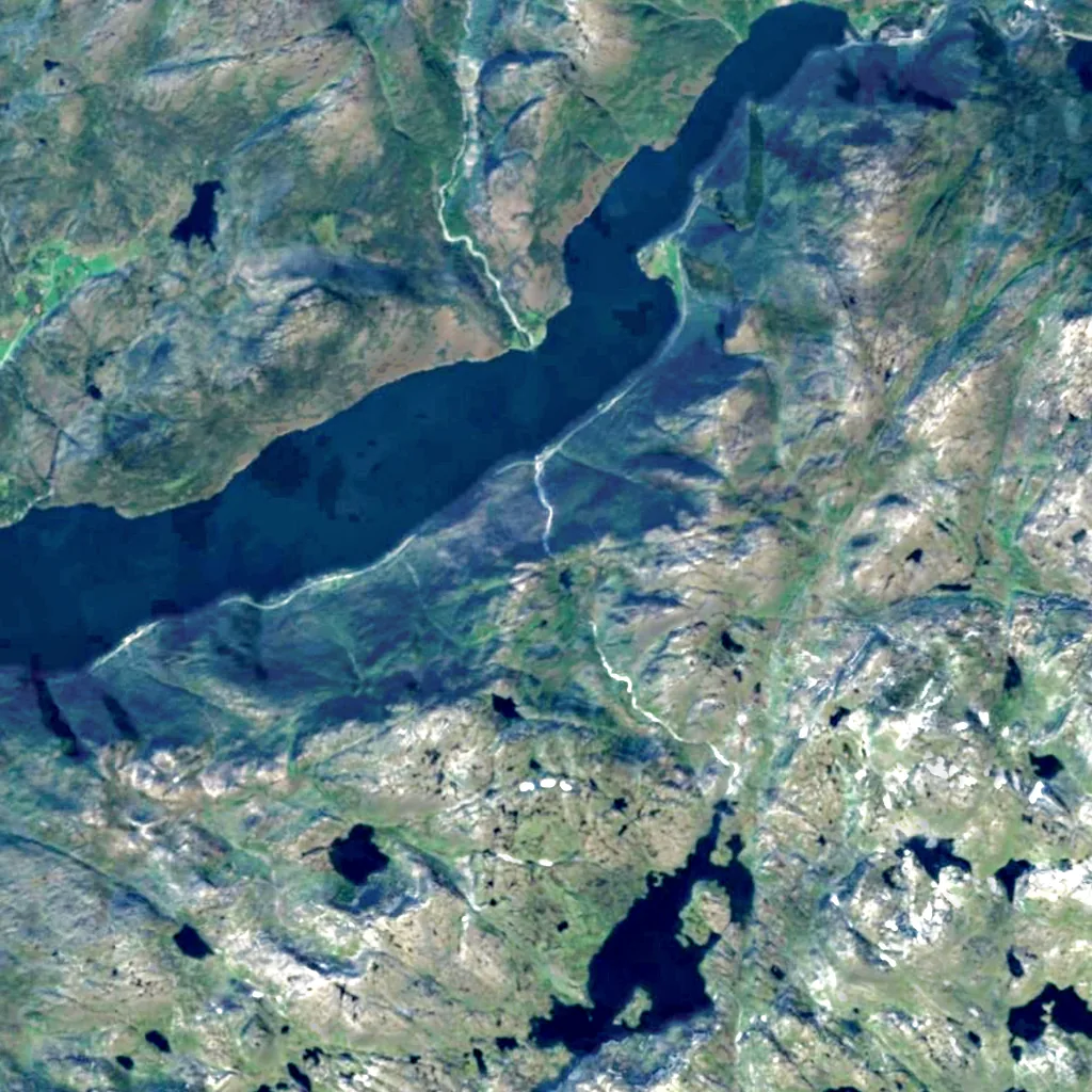 Langfossen seen from above (Sentinel-2)