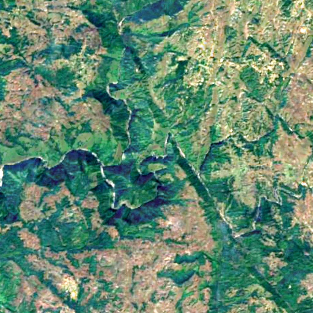 Langshiang Falls seen from above (Sentinel-2)