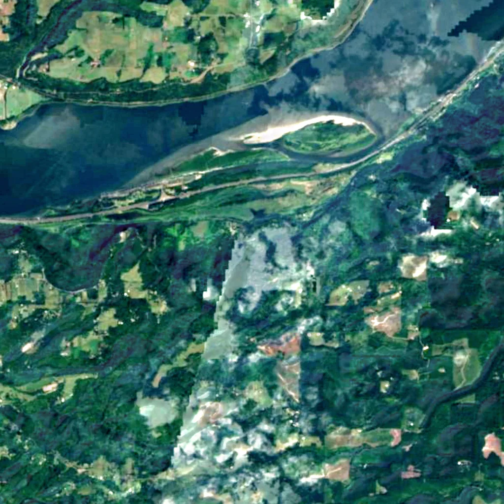 Latourell Falls seen from above (Sentinel-2)