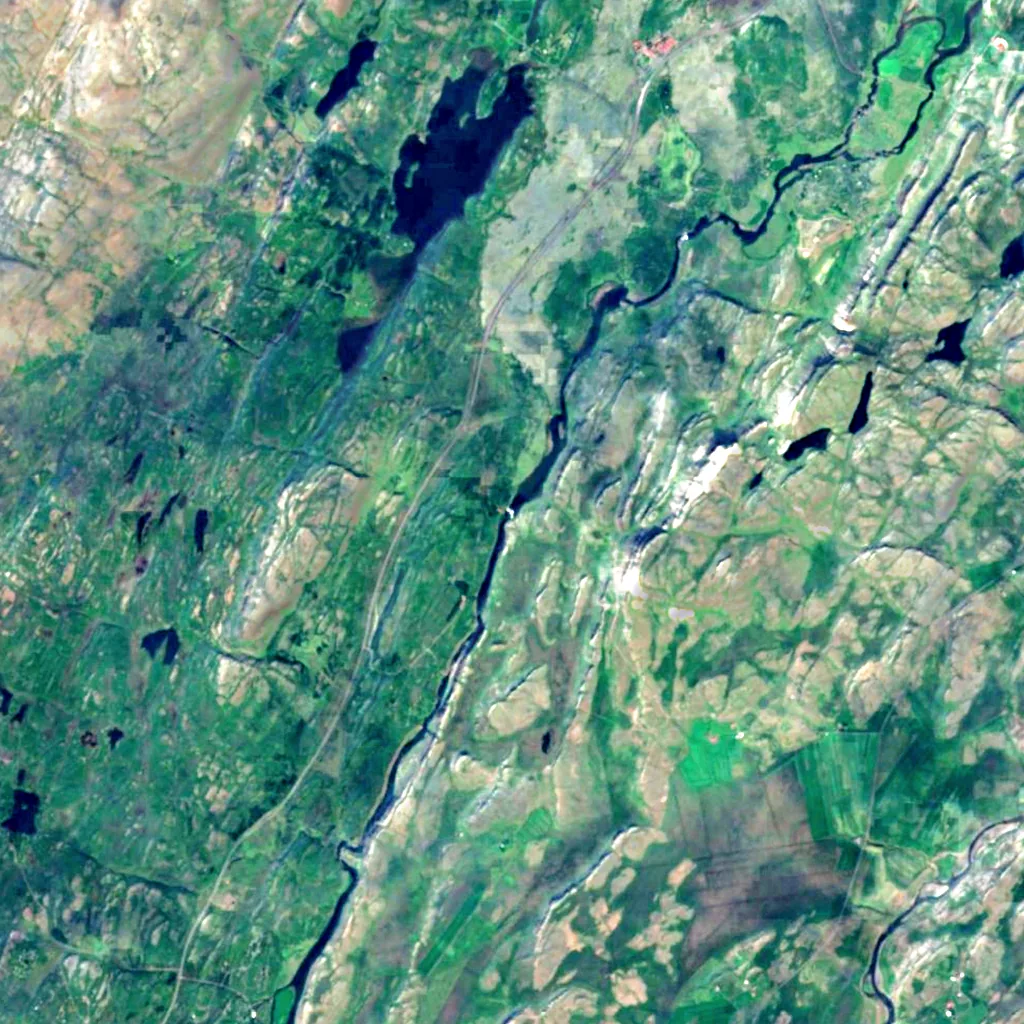 Laxfoss seen from above (Sentinel-2)