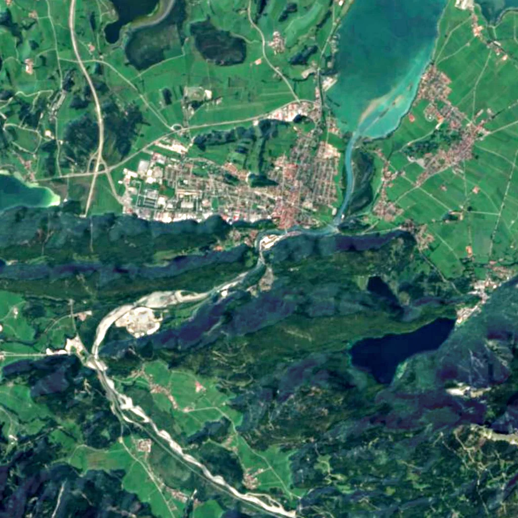 Lechfall seen from above (Sentinel-2)