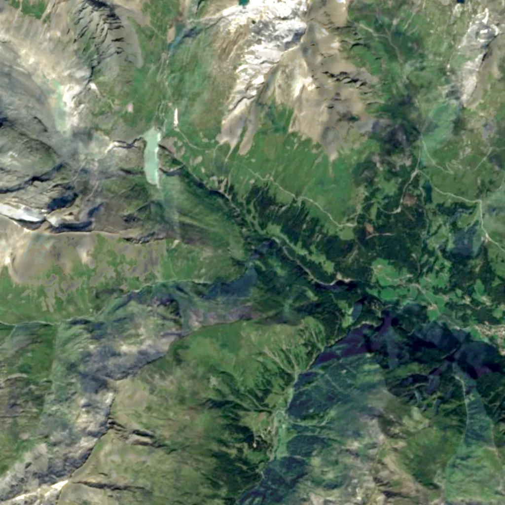Leiterfall seen from above (Sentinel-2)