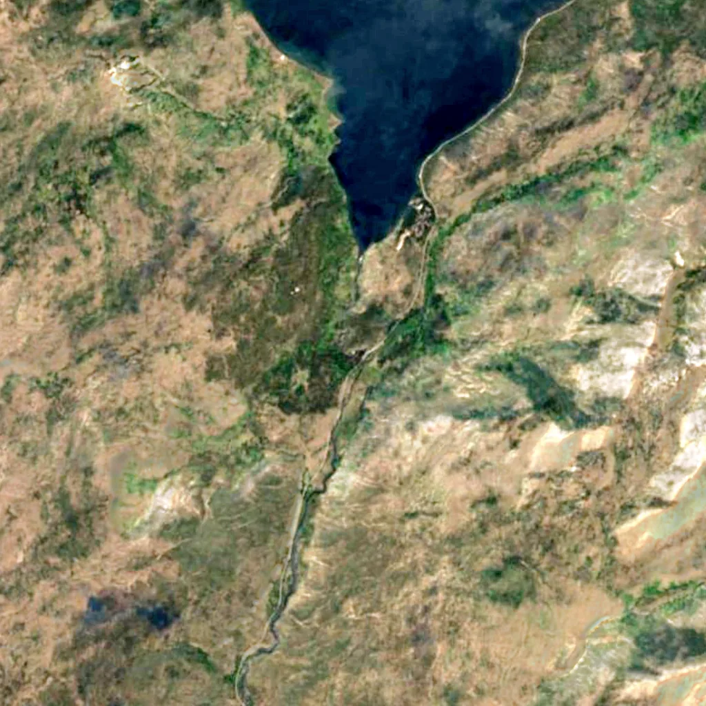 Lewis Falls seen from above (Sentinel-2)