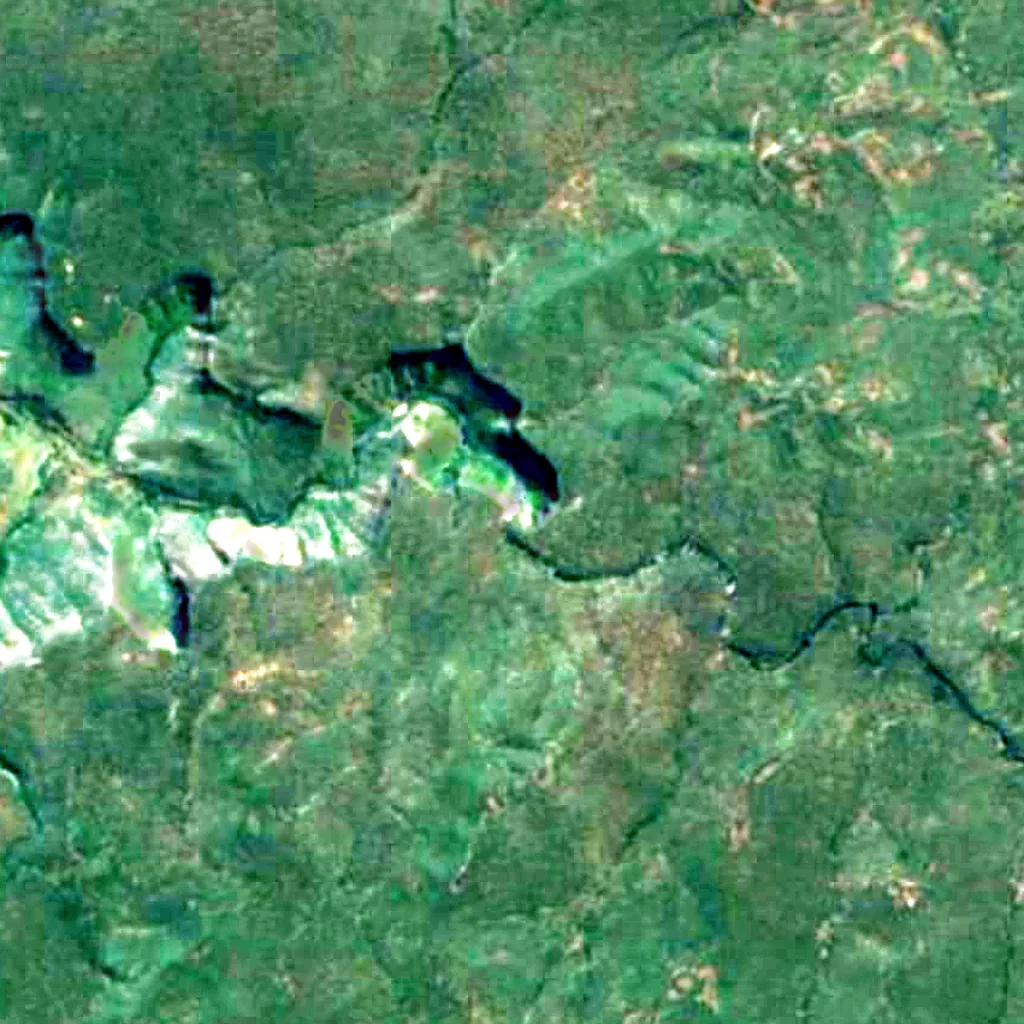 Lofoi Falls seen from above (Sentinel-2)