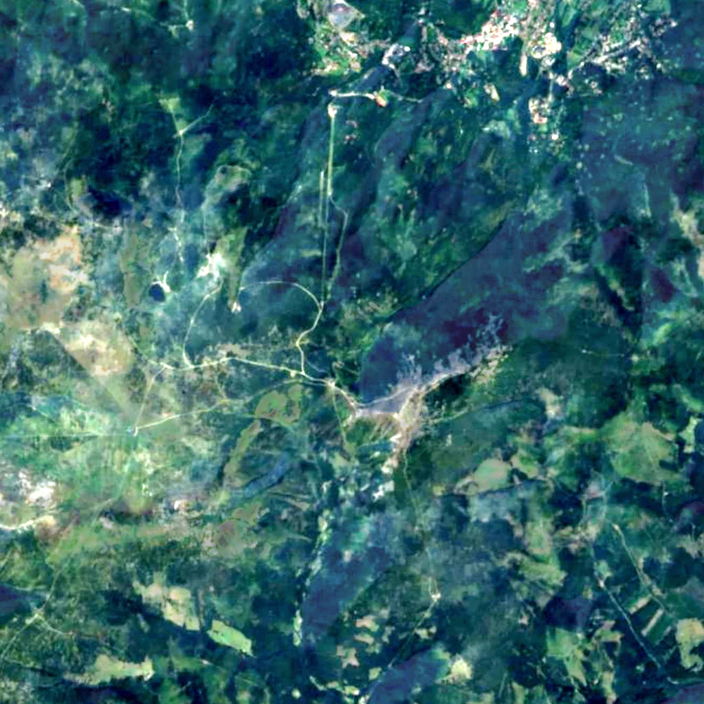 Łomniczka Waterfall seen from above (Sentinel-2)