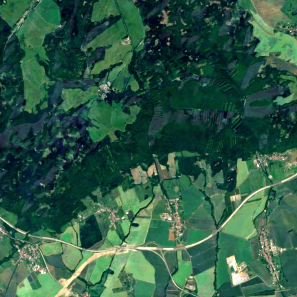 Loučská kaskáda seen from above (Sentinel-2)