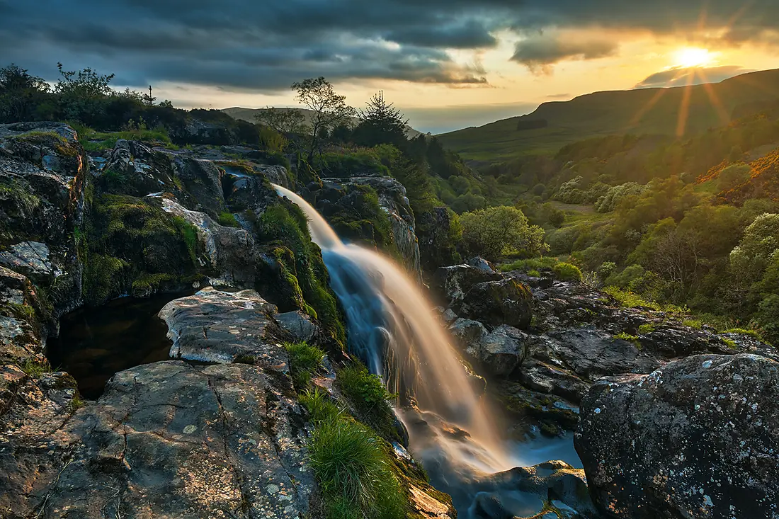 Loup of Fintry Sunset Waterfall (48907667162)