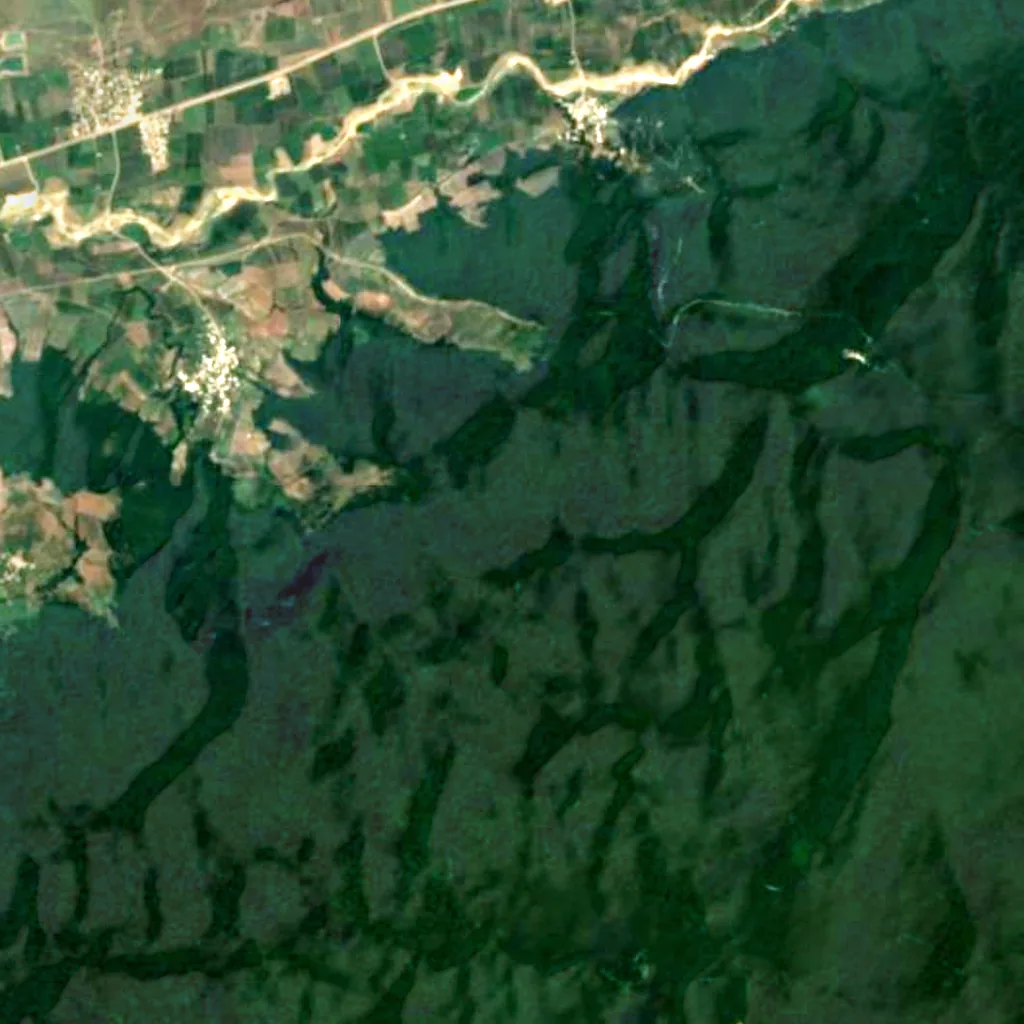 Loveh waterfall seen from above (Sentinel-2)
