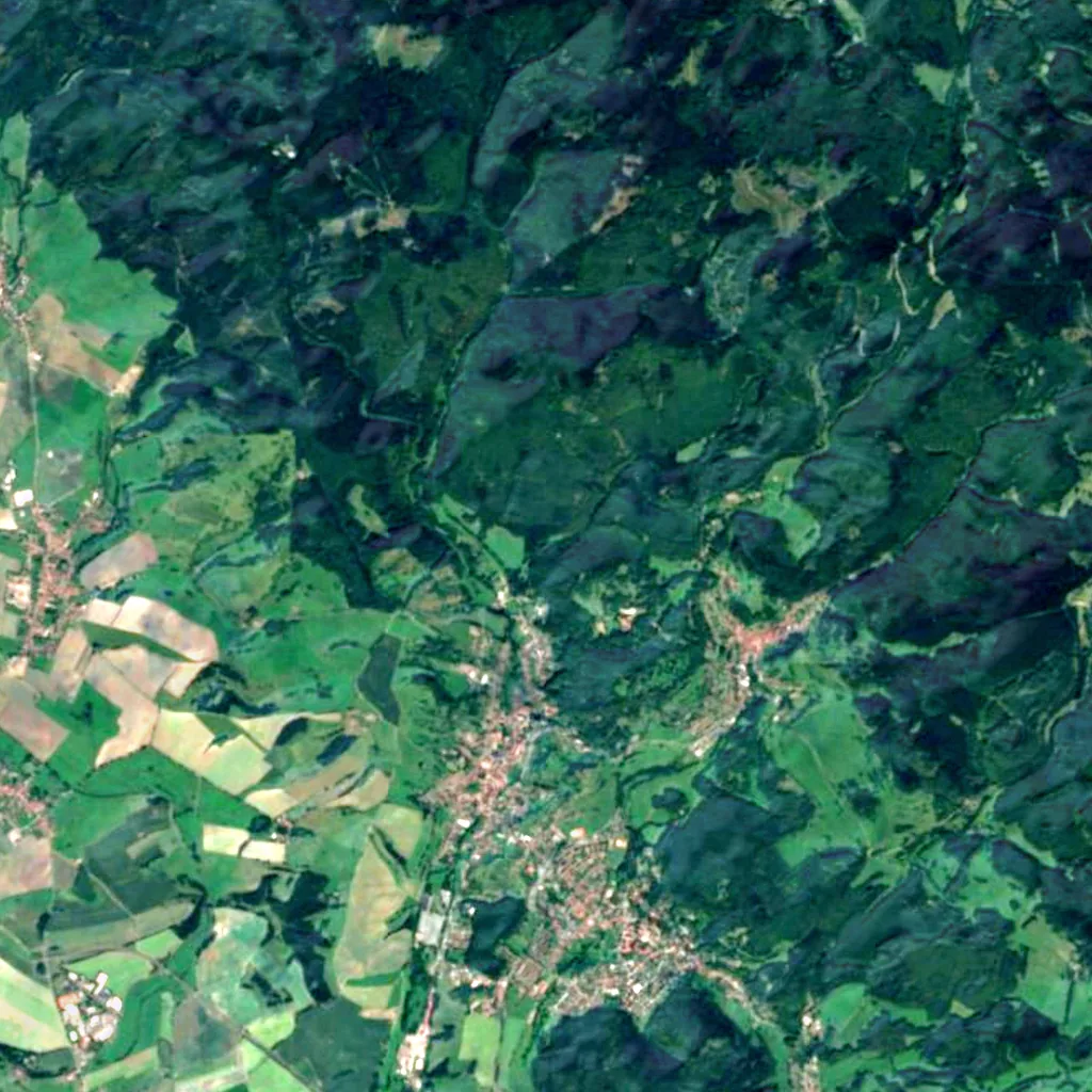 Luisenthaler Wasserfall seen from above (Sentinel-2)