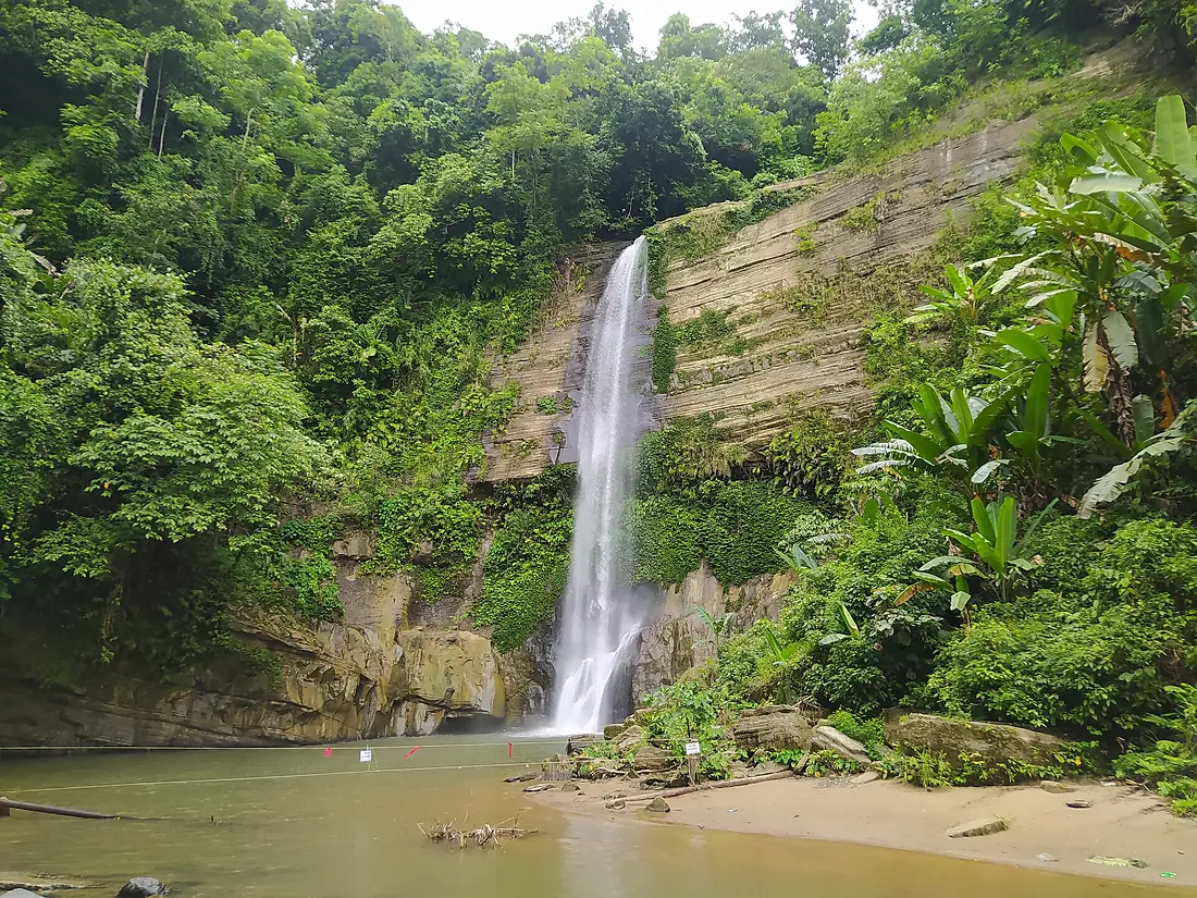 Close Side view of Madhabkunda waterfall on 13 August 2022