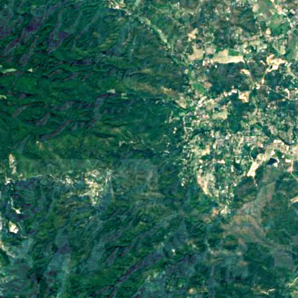 Mae Sa Waterfall (Nam tok Mae Sa) seen from above (Sentinel-2)