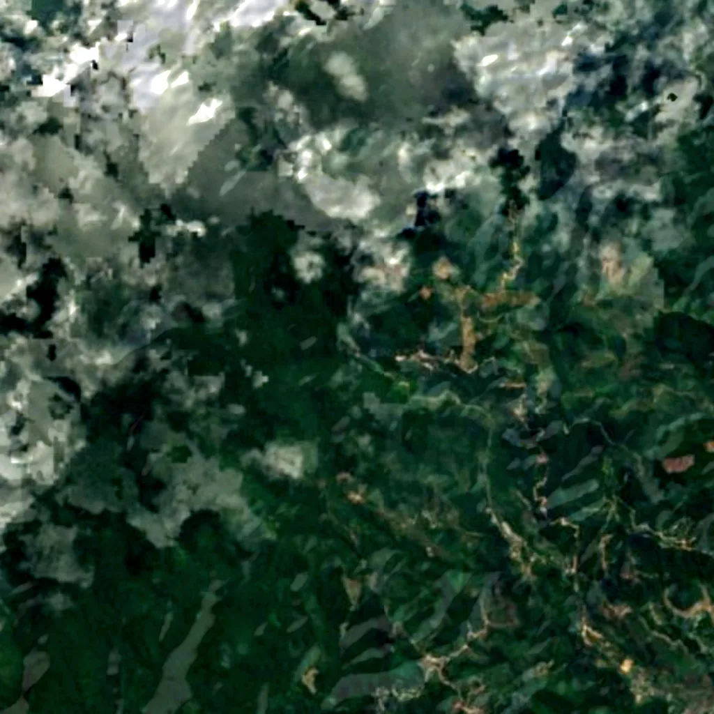 Mahua Waterfall seen from above (Sentinel-2)