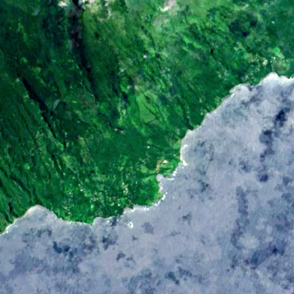 Makahiku Falls seen from above (Sentinel-2)