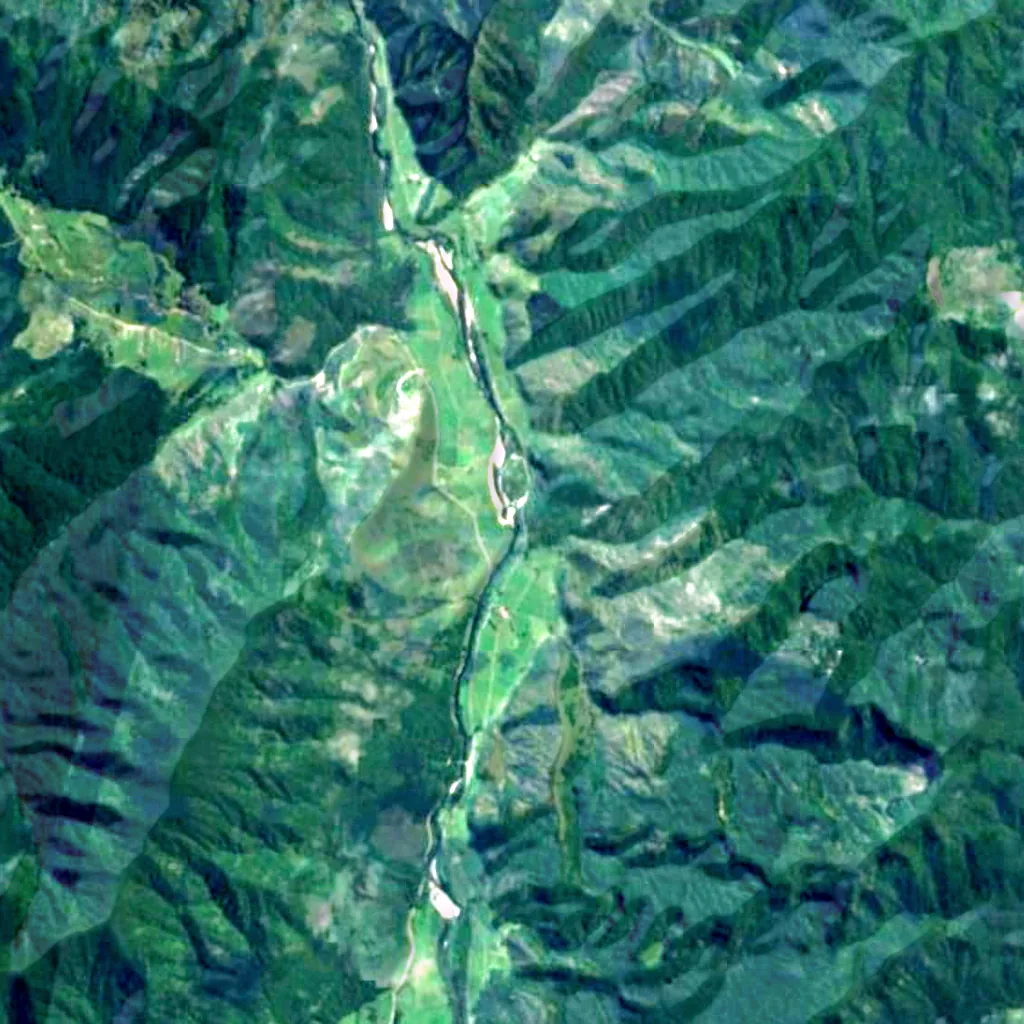 Maruia Falls seen from above (Sentinel-2)