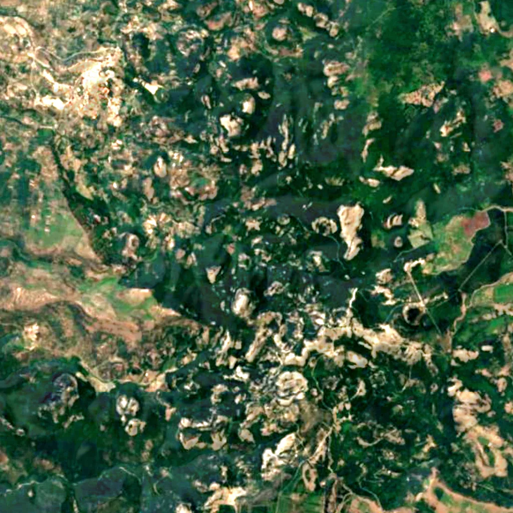 Massabari Waterfall seen from above (Sentinel-2)