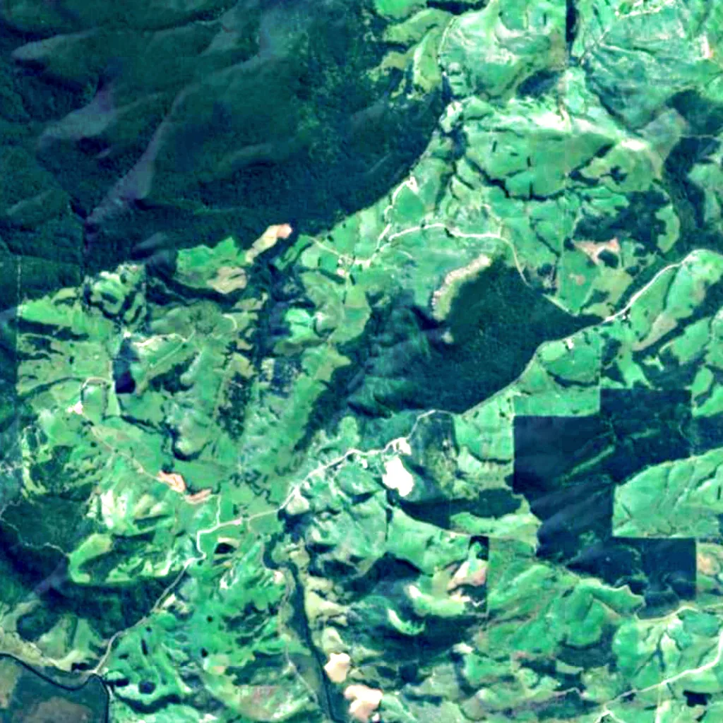 Matai Falls seen from above (Sentinel-2)