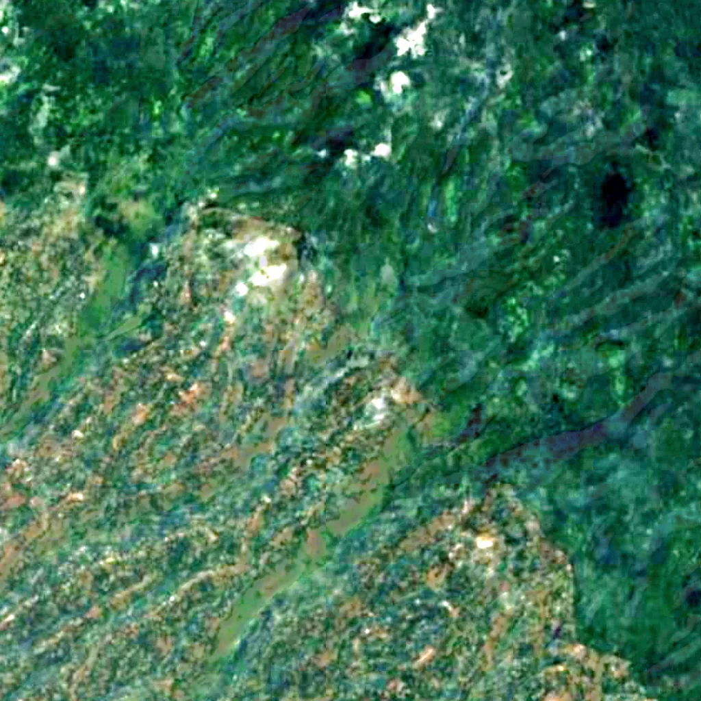 Materuni Waterfalls seen from above (Sentinel-2)