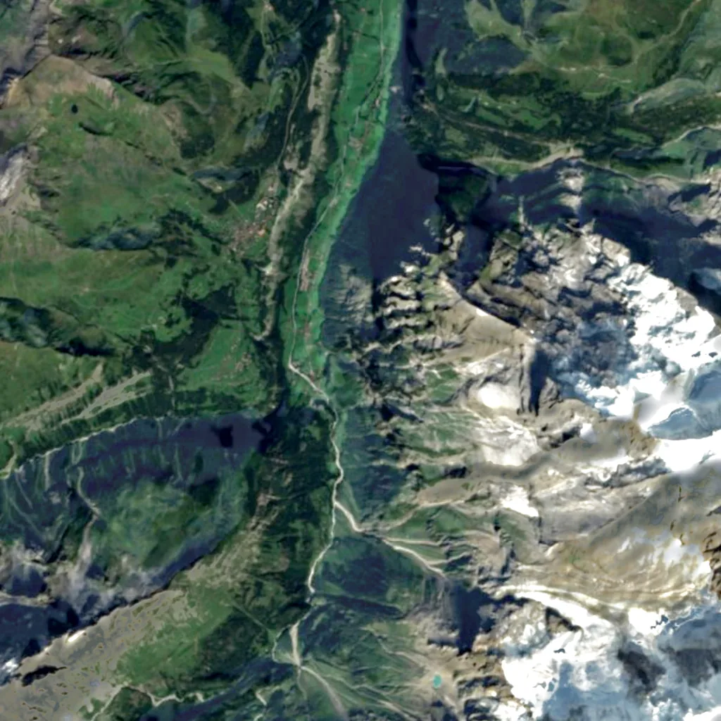 Mattenbach Falls seen from above (Sentinel-2)