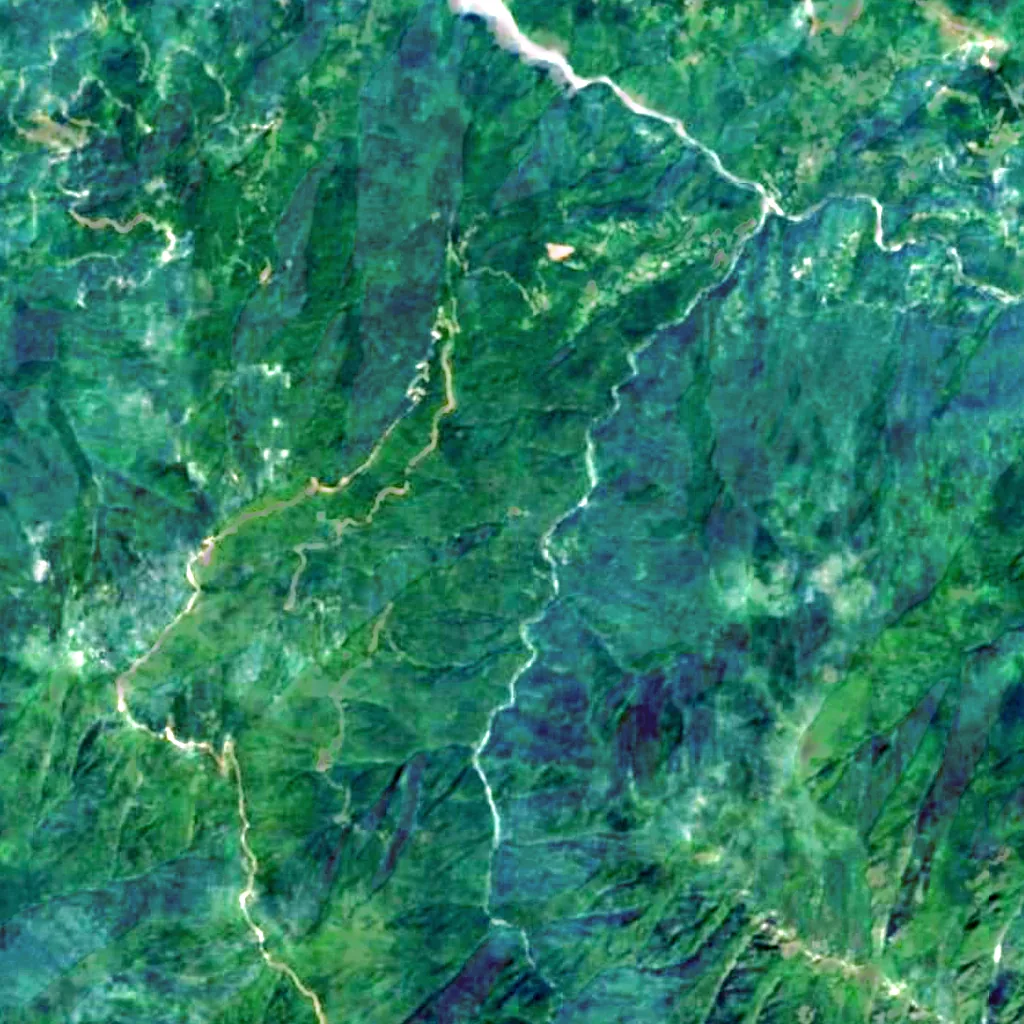 Mençuna Waterfall seen from above (Sentinel-2)