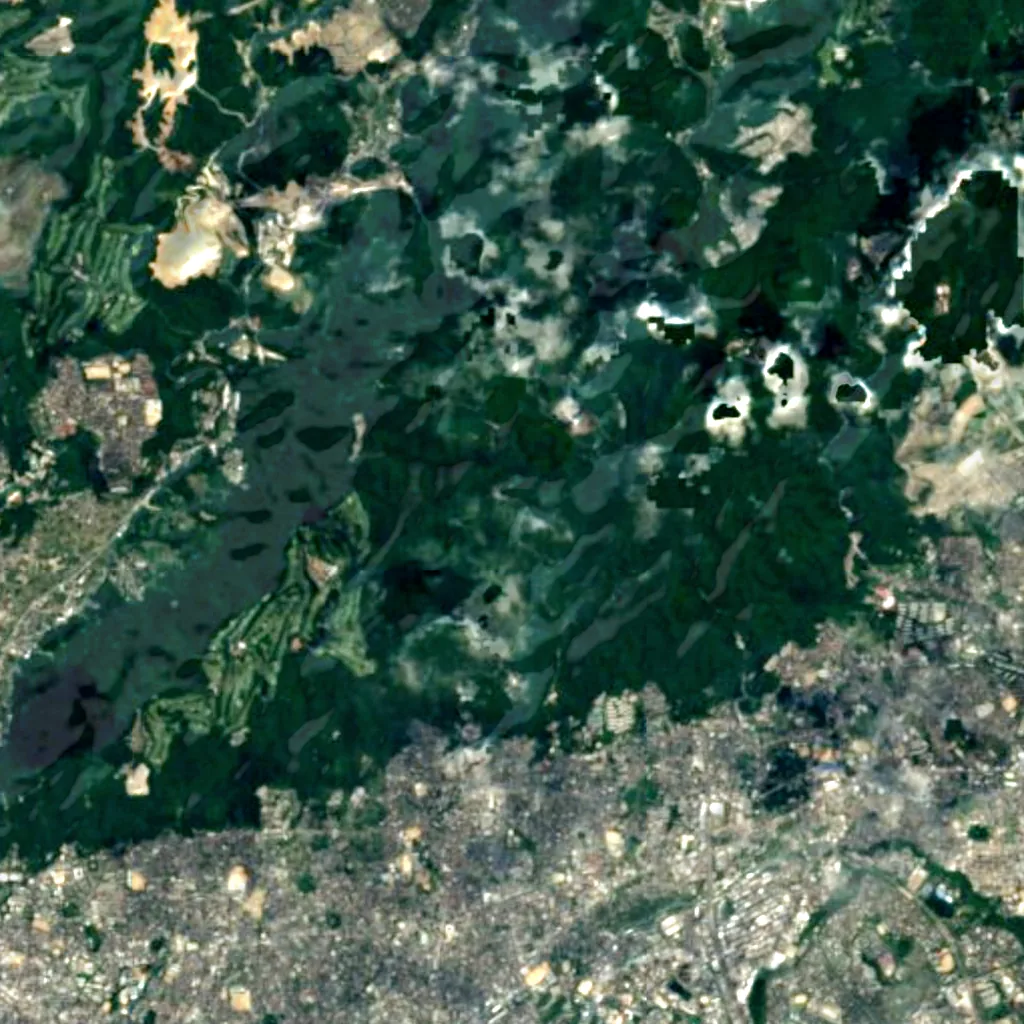 Minoh Falls seen from above (Sentinel-2)