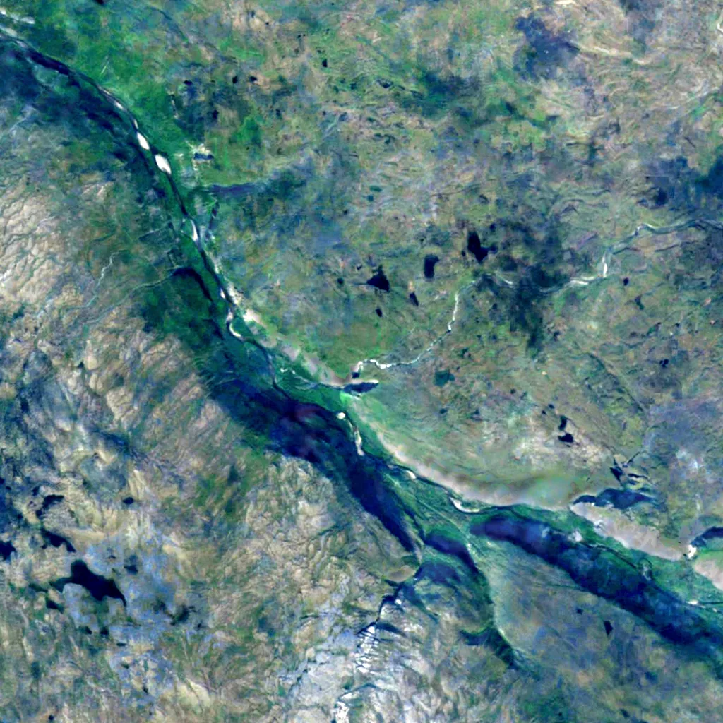 Mollisfossen seen from above (Sentinel-2)