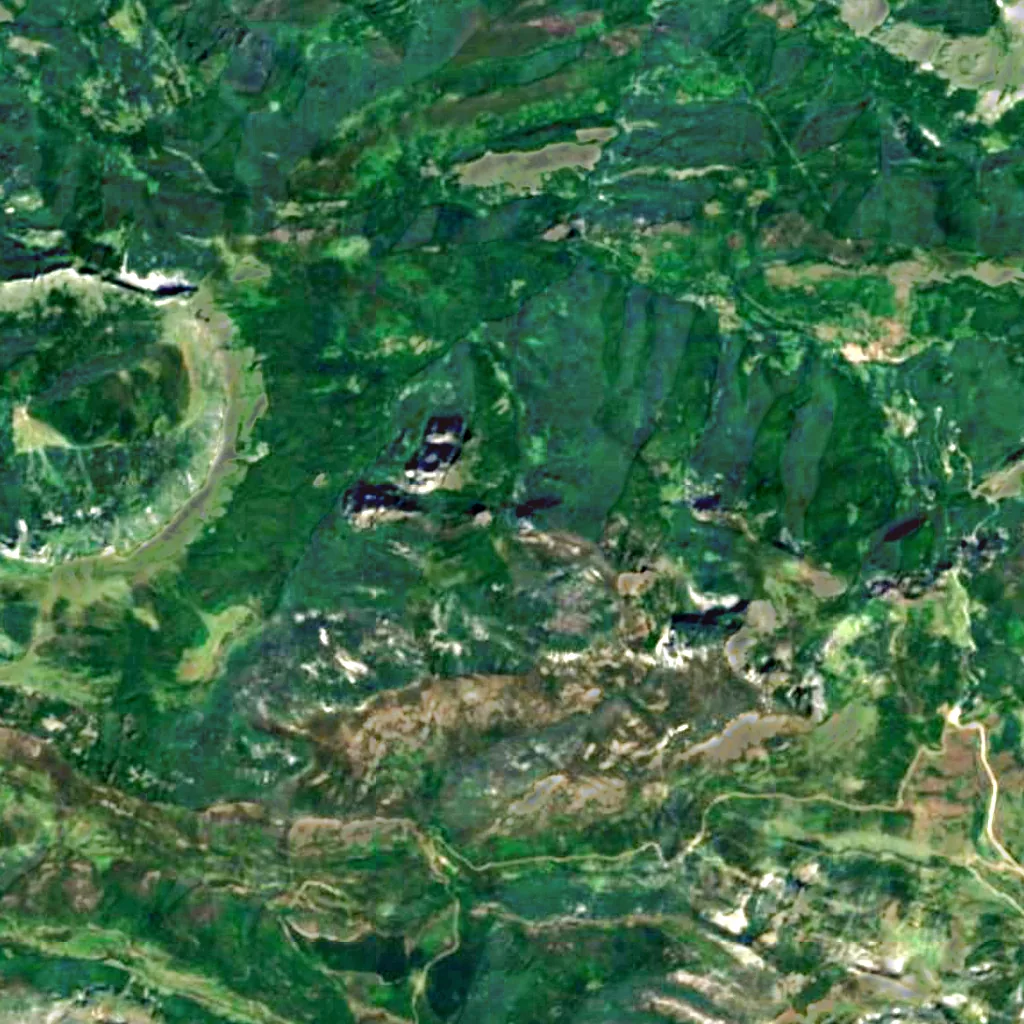 Mongayu Waterfall seen from above (Sentinel-2)