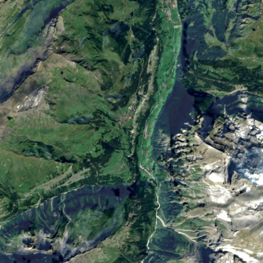 Mürrenbachfall seen from above (Sentinel-2)