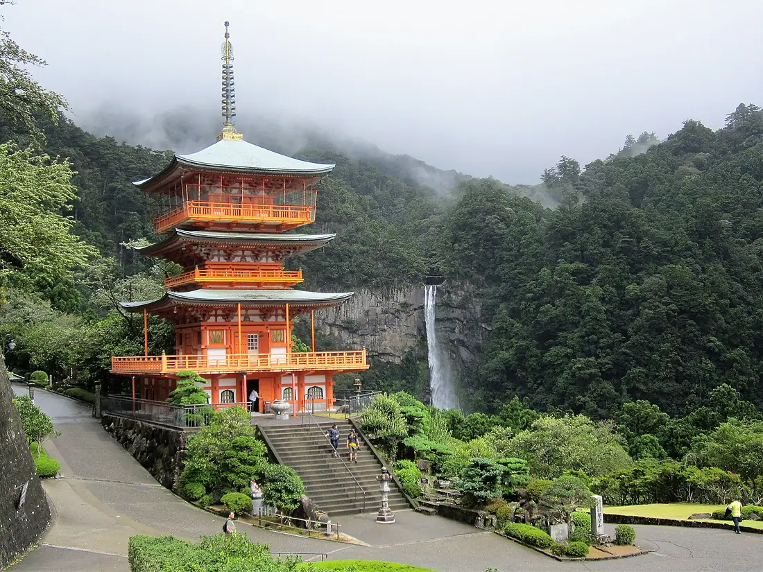 Seiganto-ji Three-storied Pagoda and Nachi Falls