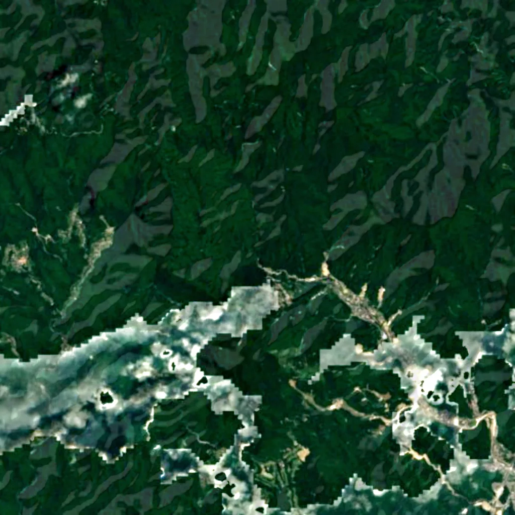 Nachi Falls seen from above (Sentinel-2)