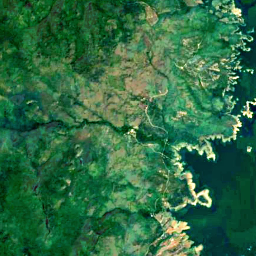Nam Tok Huai Mae Khamin seen from above (Sentinel-2)