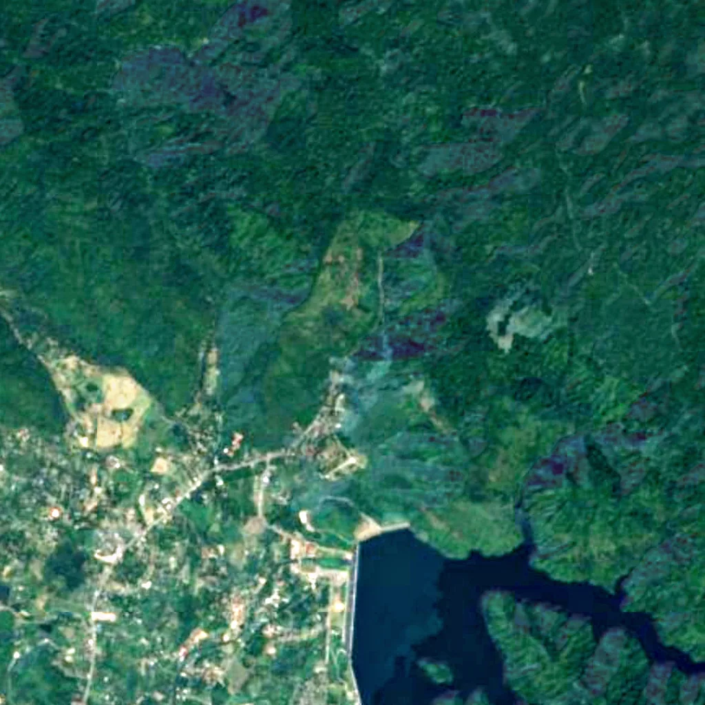 Nang Rong waterfall seen from above (Sentinel-2)