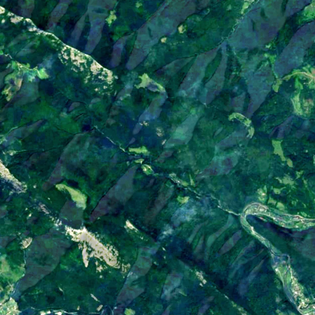 Narinetskyi Waterfall seen from above (Sentinel-2)