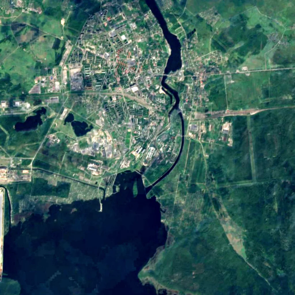 Narva Waterfall seen from above (Sentinel-2)