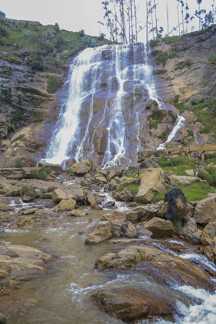 Portait view of waterfall in Rwanda