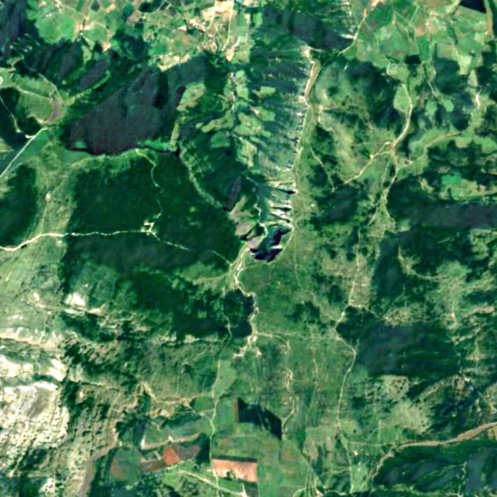 Nervión Waterfall seen from above (Sentinel-2)
