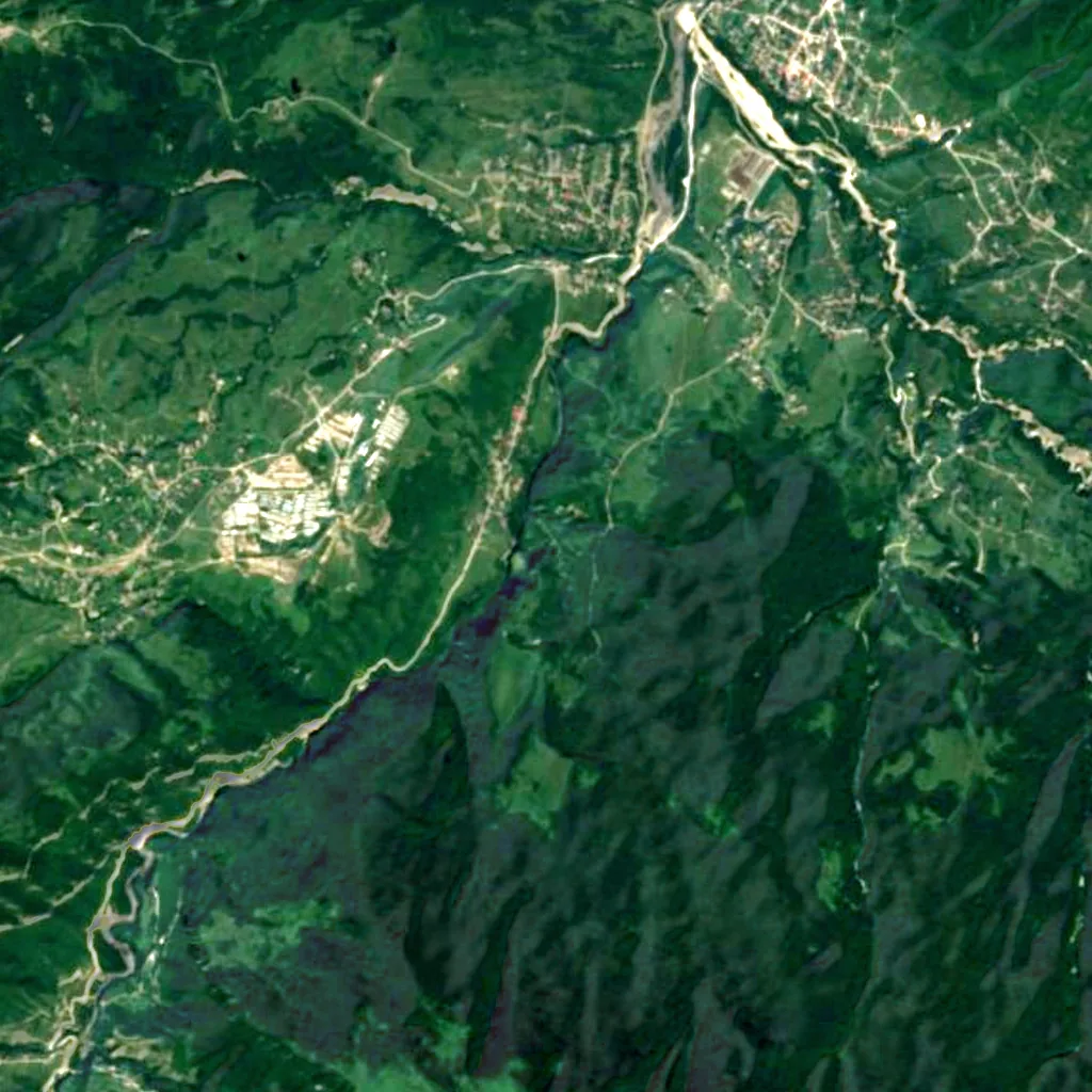 Nikhaloy waterfalls seen from above (Sentinel-2)
