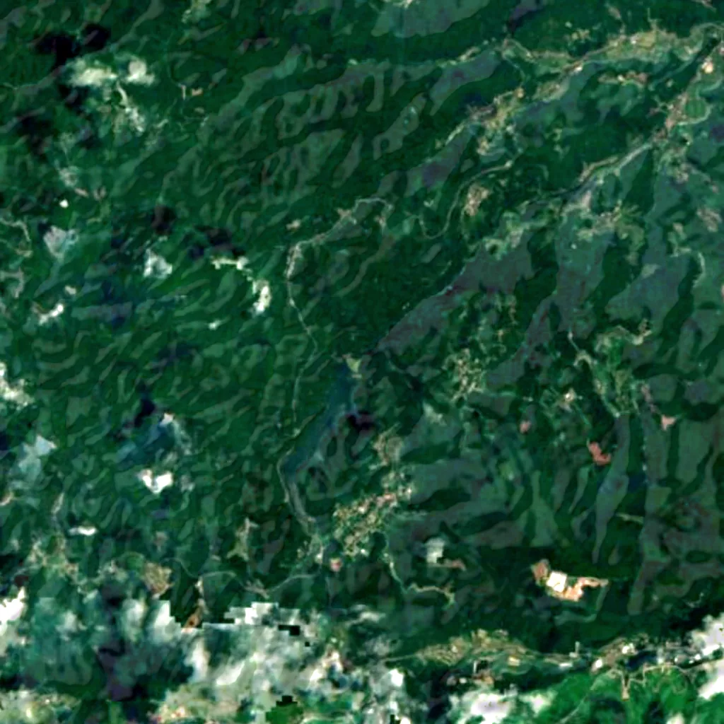 Nishishiiya Falls seen from above (Sentinel-2)